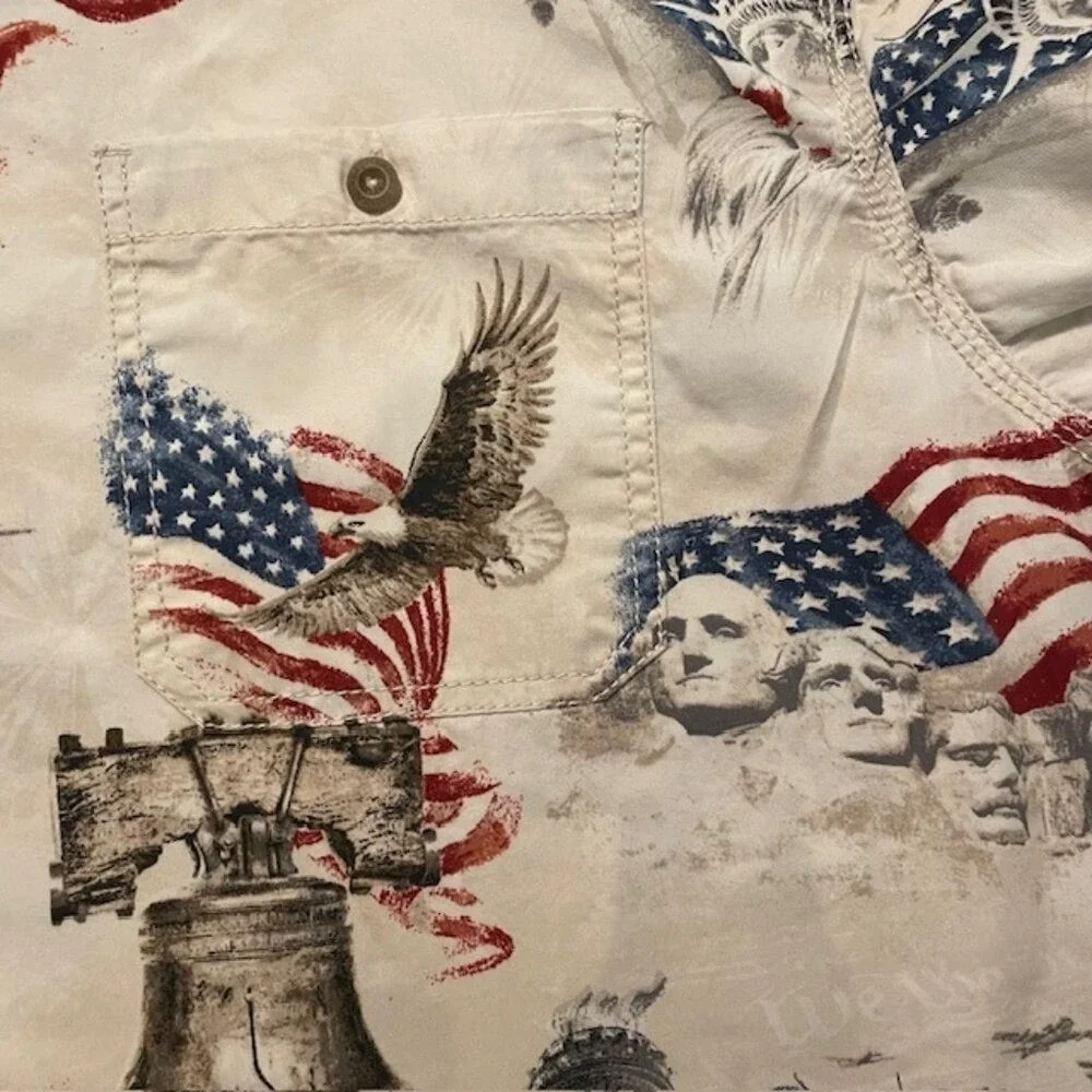 Red Head Brand 2XL Liberty Bell USA Flag Mt Rushmore Eagle Shirt Men Patriotic‎